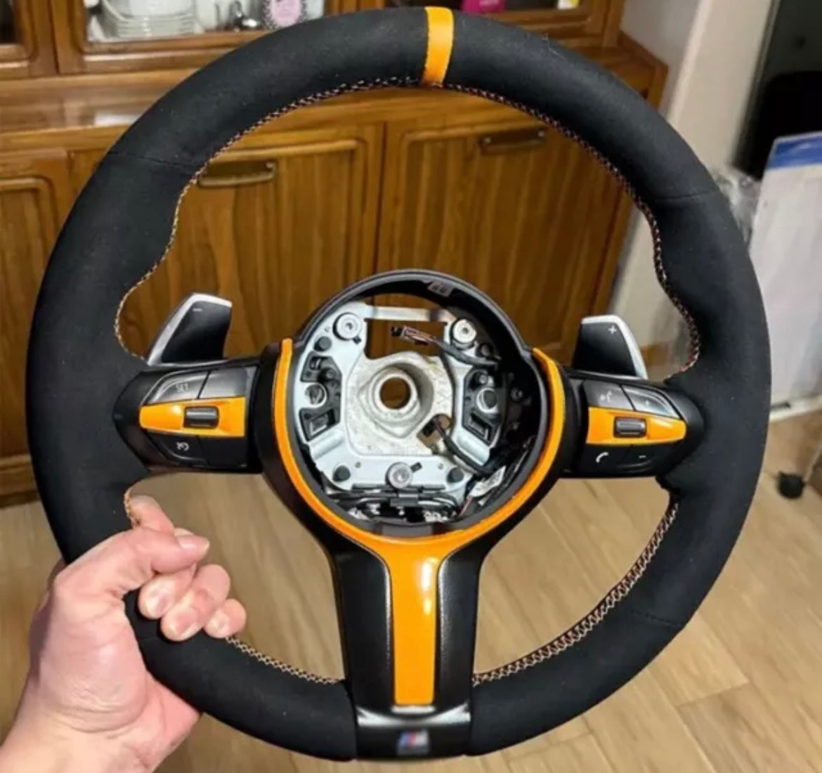 BMW 12345X Series F Chassis M Sport Suede Steering Wheel Cover Self Stitch - Choose Your Colour