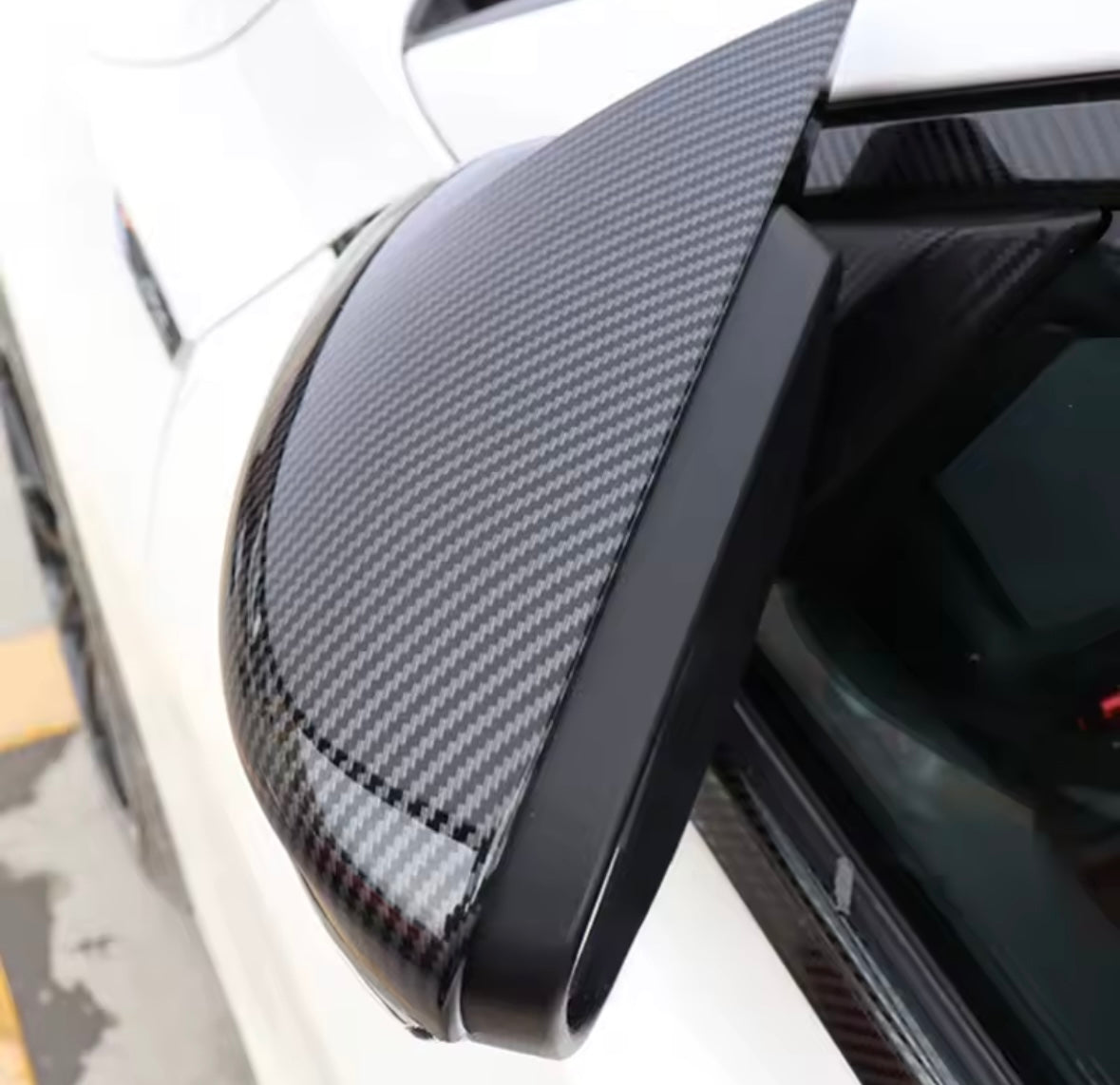 Ford Focus MK4 2019-2021 Carbon Fibre Mirror Caps With Horn Style