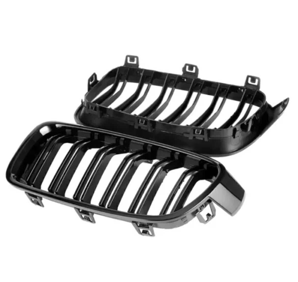 BMW 3 Series F30 F31 F35 M3 Style Gloss Black Double Slat Kidney Grilles
