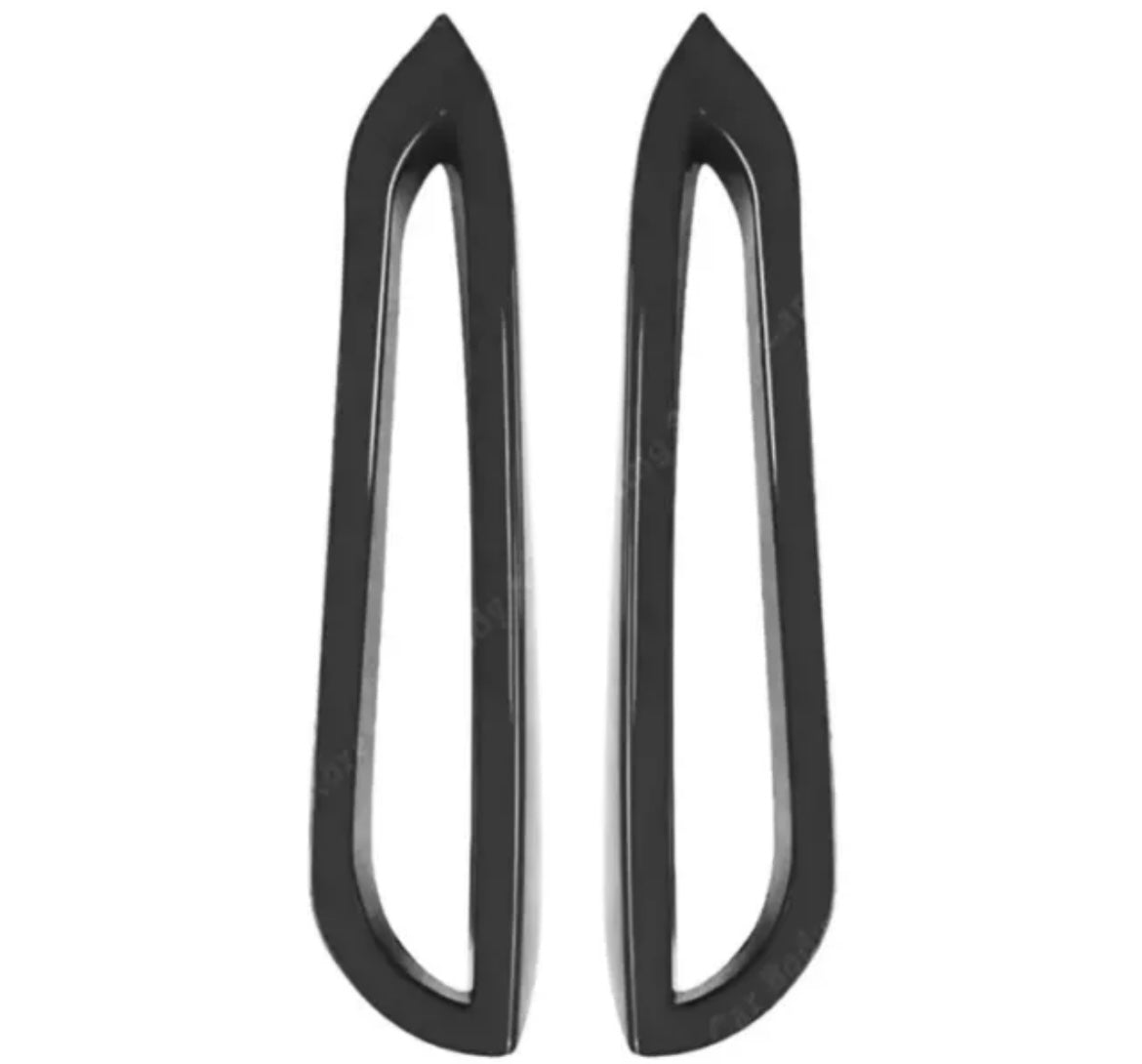BMW 1 Series F40 2019+ M-Pack Black Front Bumper Side Vent Covers & Canards Set 4pcs
