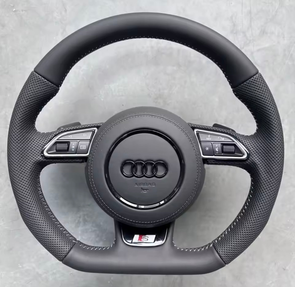 Audi S1 8X S3 8V Sportback S4 B8 Avant S6 C7 S5 8T S7 G8 RS Q3 8U SQ5 8R Faux Leather Self Stitch Steering Wheel Cover - Choose Your Colour
