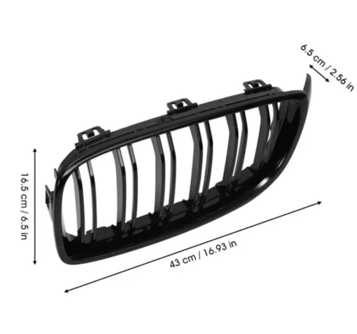 BMW 4 Series F32 F33 F36 M4 Style Gloss Black Double Slat Kidney Grilles