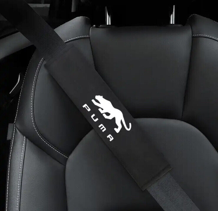 2pcs Puma Seatbelt Cover Shoulder Pads For Ford Puma Accessories Black & White