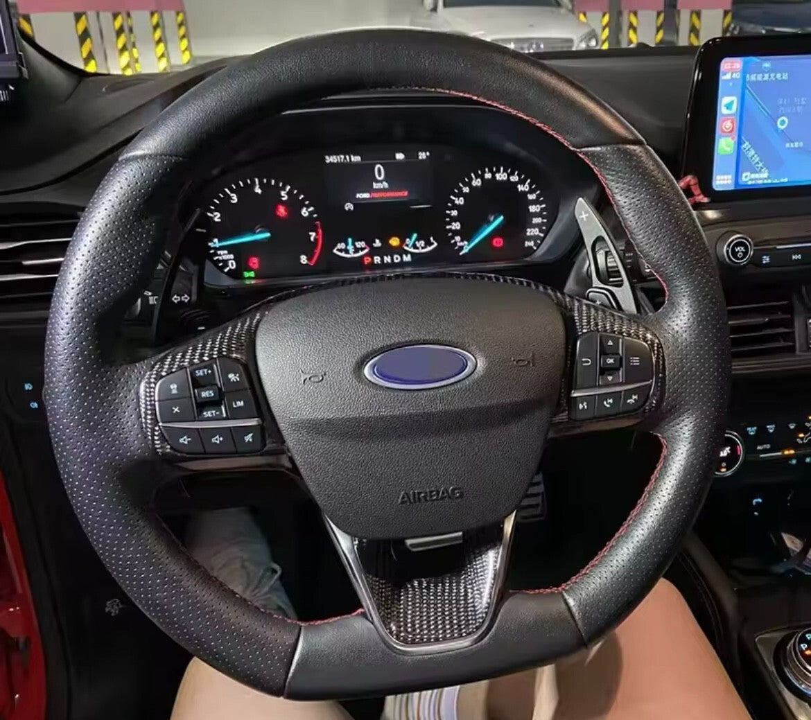 Ford Focus MK4 Fiesta MK8 ST Real Carbon Fibre Steering Wheel Trim Replacement