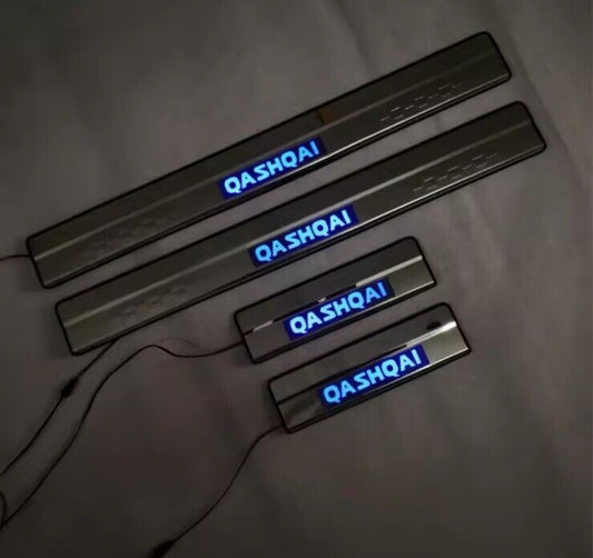 Nissan Qashqai J11 2014-2019 LED Door Sill Protector Strips Scuff Plates 4pcs