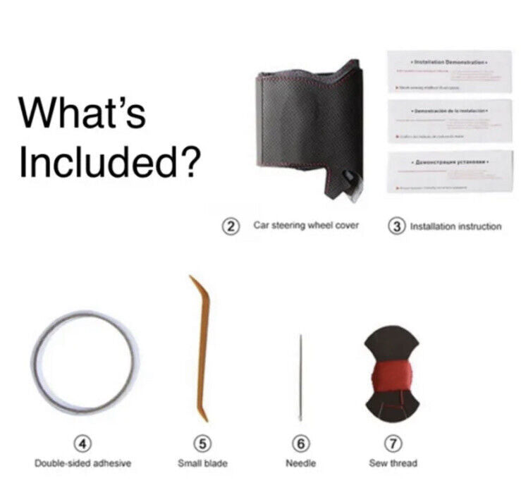 Mercedes AMG Alcantara Steering Wheel Cover Self Stitch Red Thread & Centre Line