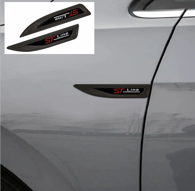 Ford Fiesta Focus Mondeo Kuga Puma Black ST Line Side Fender Wing Badges 2pcs