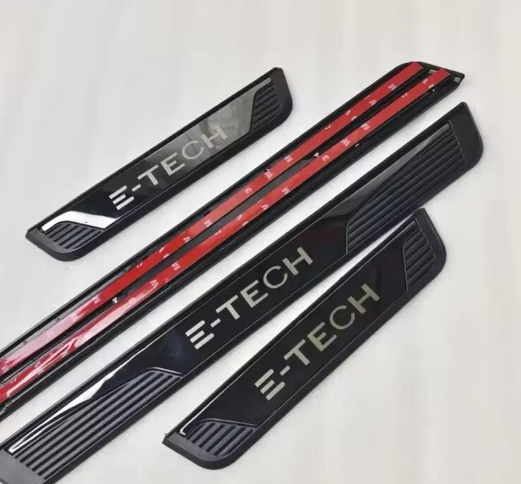 Renault E-Tech 2019-2024 ABS + Black Stainless Steel Door Sill Protectors 4pcs