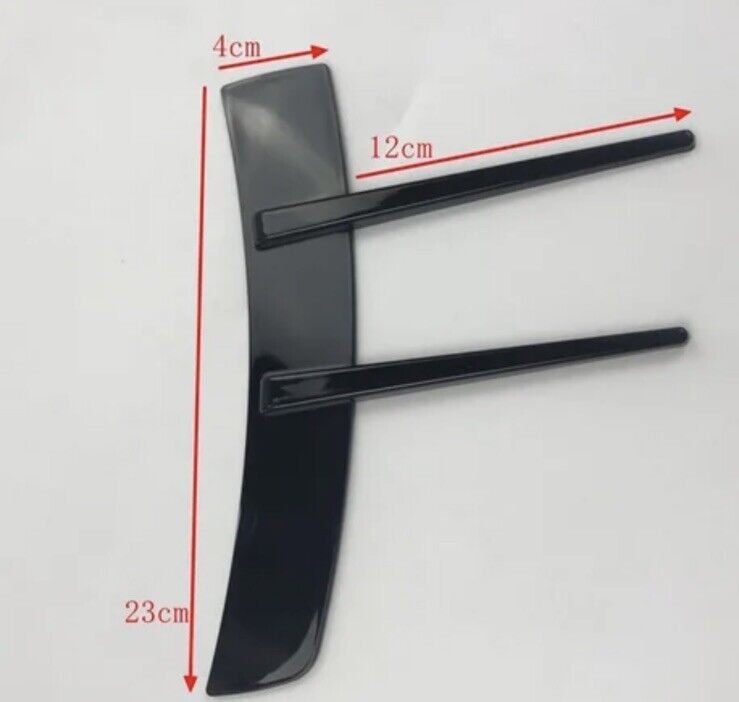Mercedes-Benz A Class A180 A200 A220 Front Bumper Gloss Black Canard Fins 2pcs