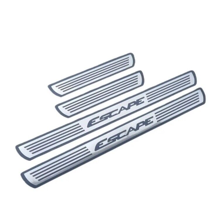 Ford Escape Stainless Steel Door Sill Protector Strips Scuff Plates Chrome 4pcs