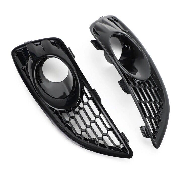 Gloss Black Front Fog Light Surrounds For Ford Fiesta MK7.5 2013-2017 2pcs