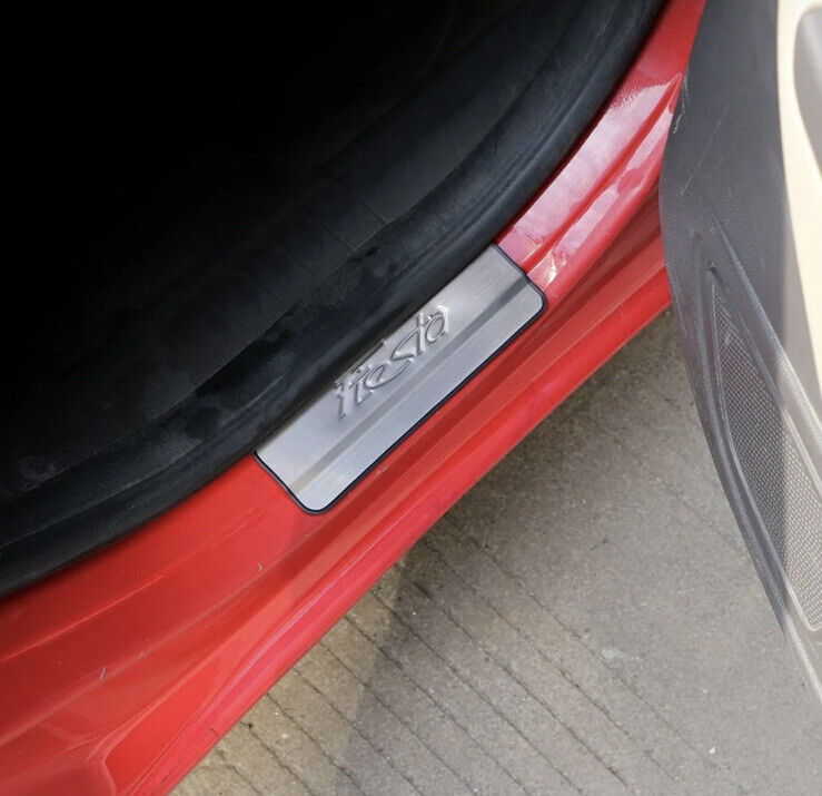 Ford Fiesta Stainless Steel Door Sill Protector Strips Scuff Plates Fiesta MK7