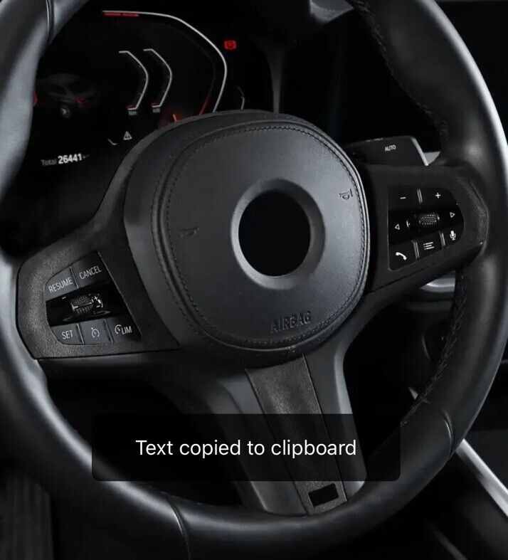 BMW 3 4 5 7 X3 X4 X5 G Series M Sport Black Alcantara Steering Wheel Trim Cover