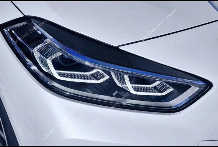 BMW 1 Series F40 2019-2023 Gloss Black Headlight Eyelids Eyebrows 2pcs