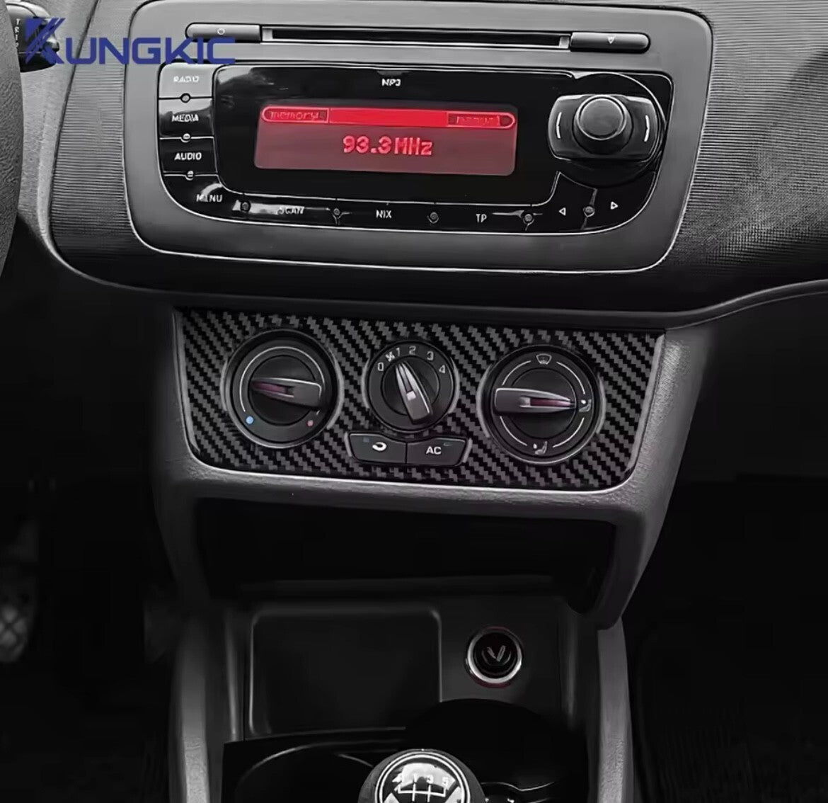 Seat Ibiza 6j 2009-2014 Carbon Fibre Centre Dash Air Con Panel Surround Trim