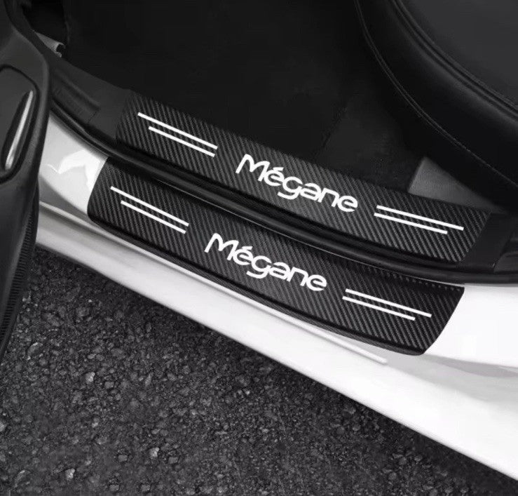 Renault Megane Carbon Fibre Effect Car Door Sill Protector Strips Vinyl 4pcs