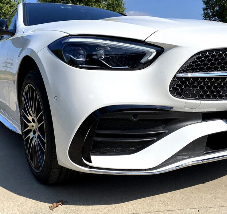 Gloss Black Front Bumper Side Canards For Mercedes Benz C Class W206 2pcs