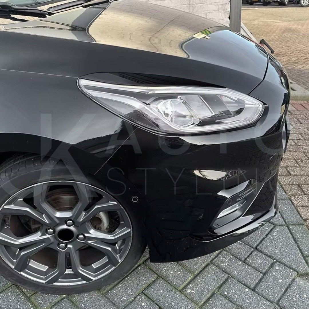 Ford Fiesta MK8 2017-2020 Gloss Black Headlight Eyelid Eyebrows 2pcs