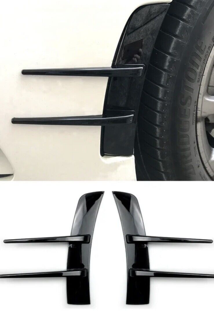 Mercedes-Benz A Class A180 A200 A220 Front Bumper Gloss Black Canard Fins 2pcs