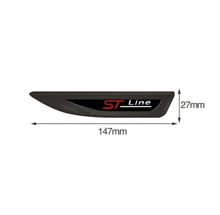 Ford Fiesta Focus Mondeo Kuga Puma Black ST Line Side Fender Wing Badges 2pcs