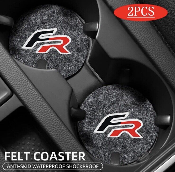 Seat FR Anti-Slip Drink Coaster Mat For Seat Ibiza Leon Arona Ateca FR 2pcs
