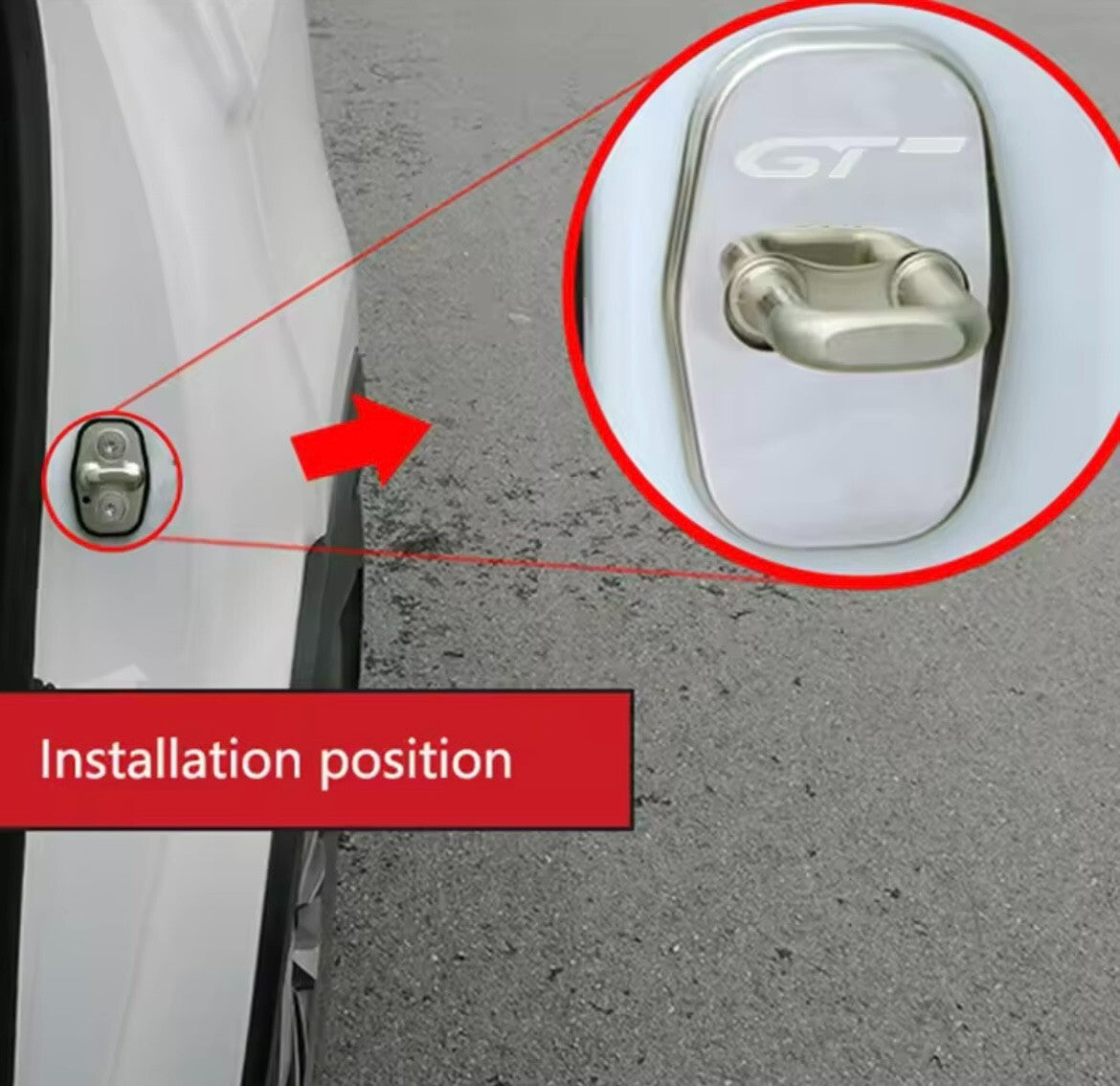 Peugeot GT Line Blue Stainless Steel Door Lock Catch Protector Covers 4pcs