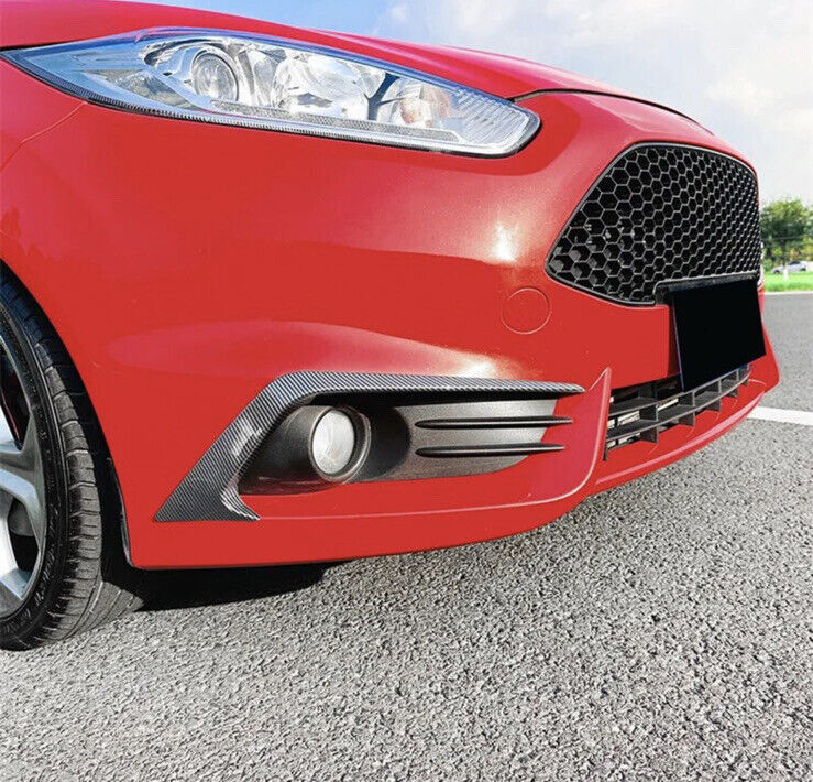 Ford Fiesta ST MK7.5 Carbon Fibre Effect Front Bumper Canards Aero Accents 2pcs