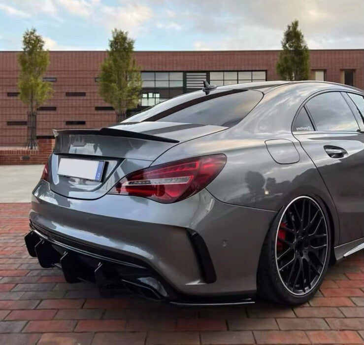Mercedes CLA45 AMG C117 2016-2019 Rear Bumper Diffuser Blade Style Gloss Black