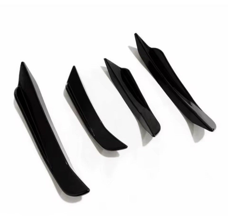 BMW 3 Series G20 G21 2019-2022 Gloss Black Front Bumper Side Canards Fins 4pcs