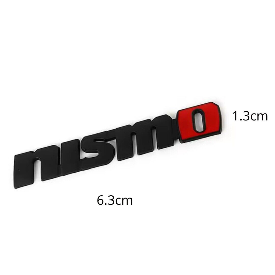 Black & Red Metal Nismo Badge For Nissan Side Fenders Rear Boot 2pcs