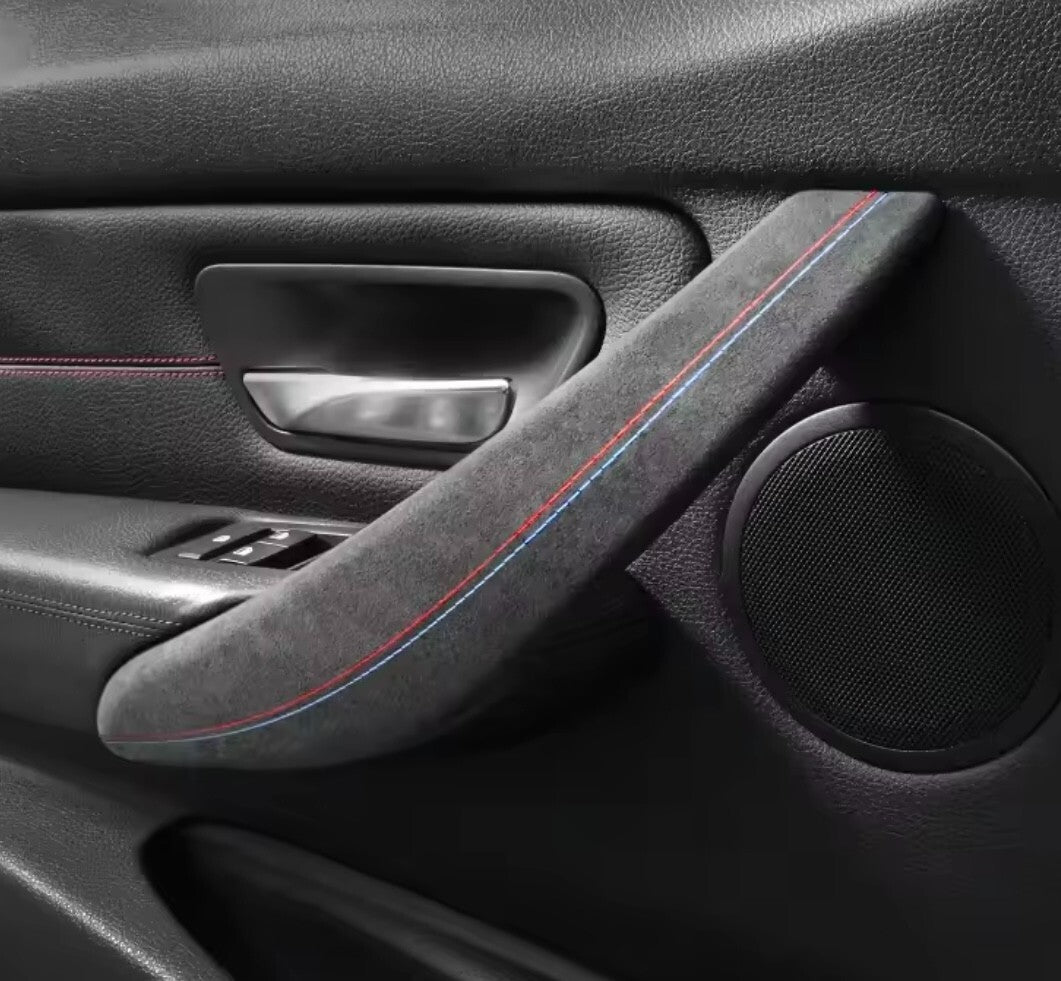 BMW 3 Series F30 F32 F34 2013-2019 Alcantara Interior Door Grab Handle Trim 4pcs