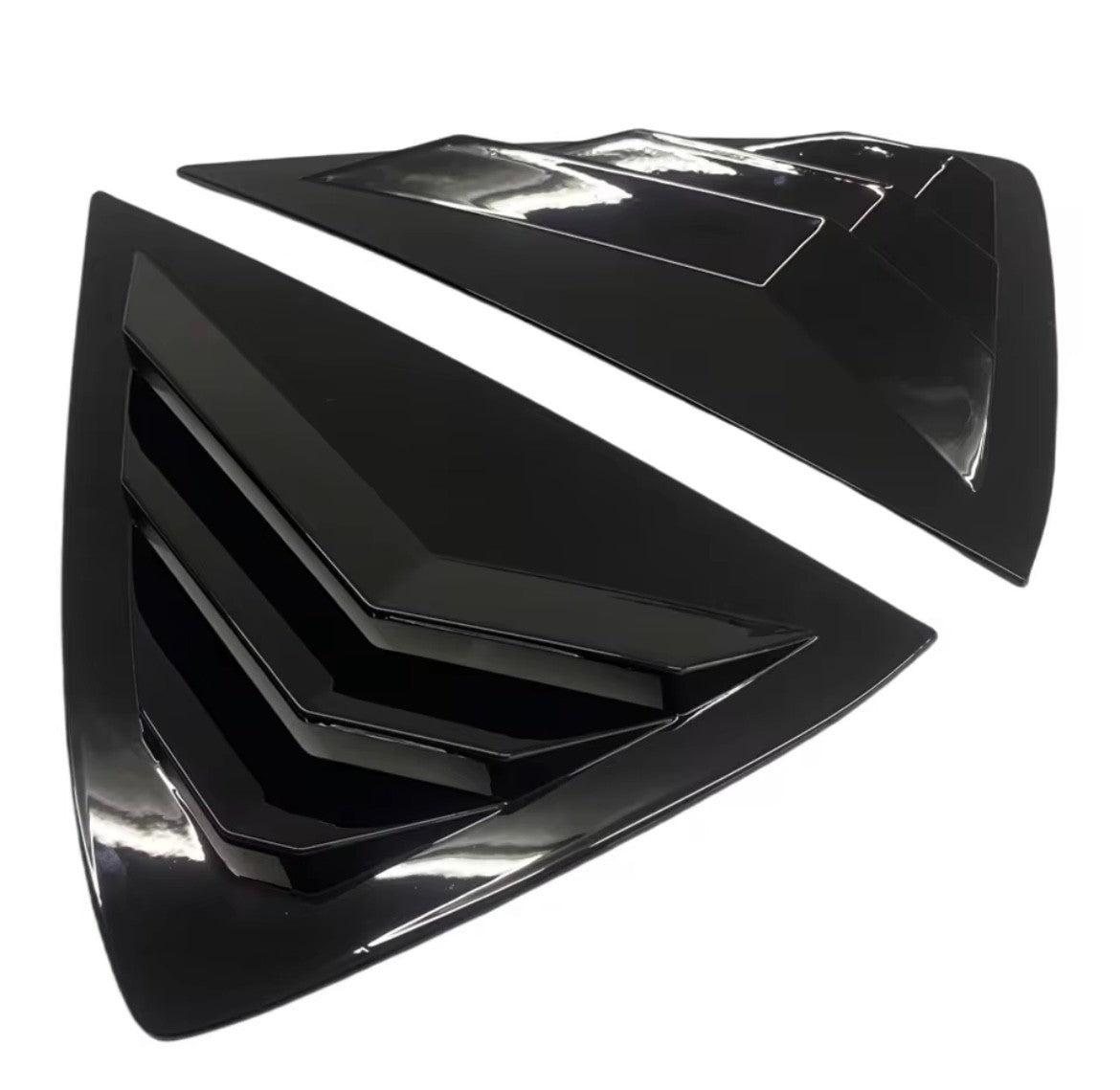Vuaxhall Corsa F 2019-2023 Gloss Black Rear Window Louver Vent Covers 2pcs
