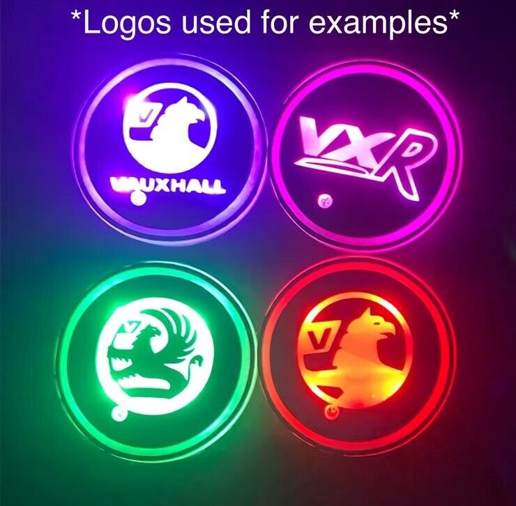 Vauxhall Wireless Light Up RGB LED Drink Coaster Mat For Vauxhall Astra Corsa