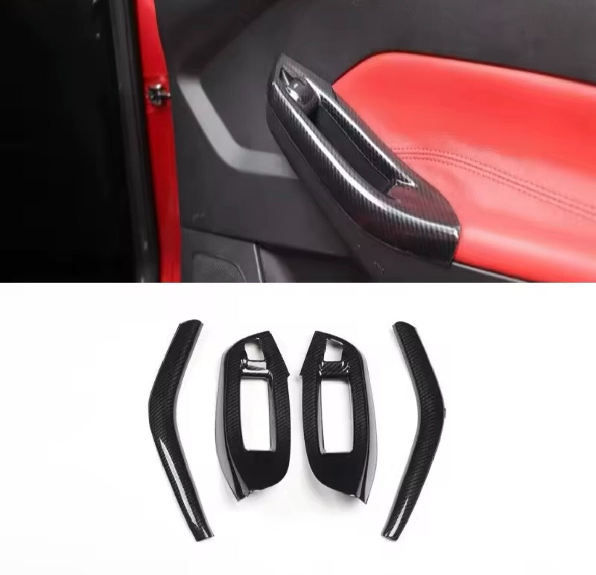 Ford Focus MK3 2011-2014 Carbon Fibre Door Handle Window Switch Trim Covers RHD