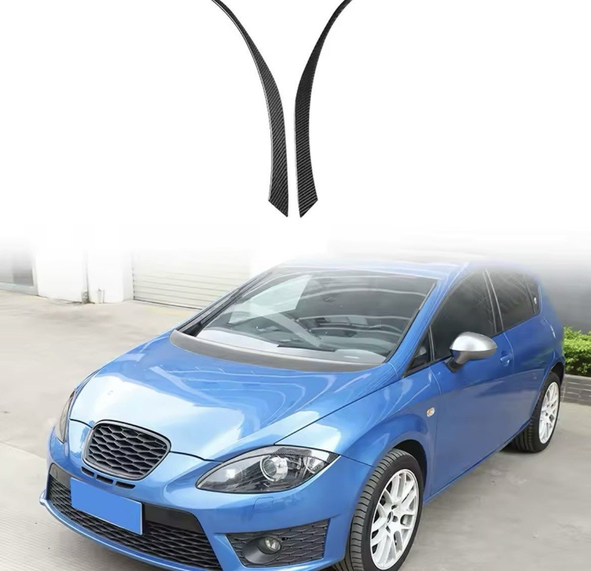 Seat Leon MK2 1P 2008-2012 Soft Carbon Fibre Headlight Eyebrows Eyelids Trim
