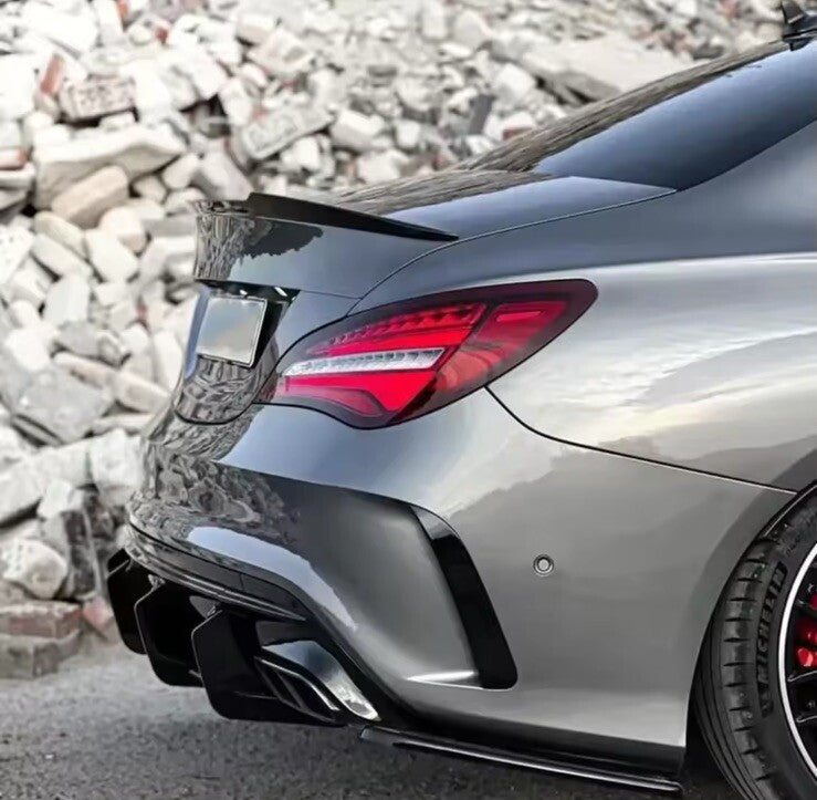 Mercedes CLA45 AMG C117 2016-2019 Rear Bumper Diffuser Blade Style Gloss Black