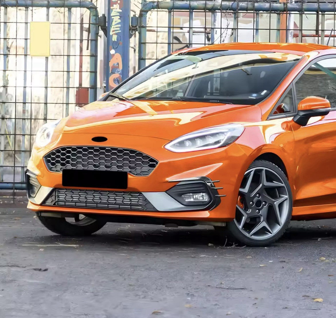 Ford Fiesta MK8 ST Line Gloss Black Front Bumper Canards Aero Kit Accents 2pcs