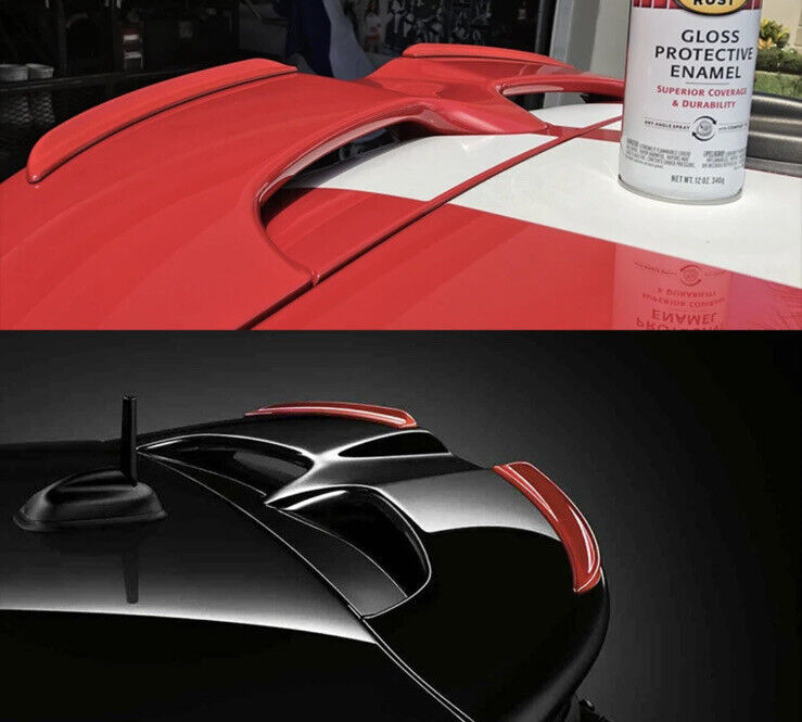 Mini Cooper S JCW F55 F56 Gloss Red Spoiler Extension Rear Wing Lips 2pcs
