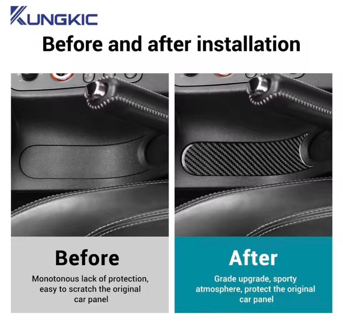 Seat Leon 2005-2012 Carbon Fibre Centre Console Handbrake Panel Trim Cover