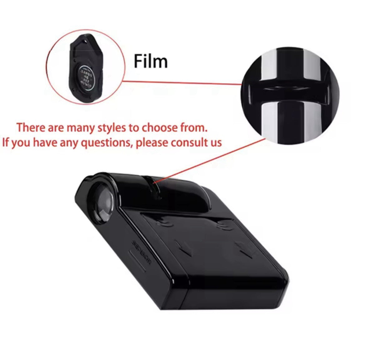 2pcs Wireless Fiat 500 LED Laser Projector Welcome Puddle Lights Battery Power