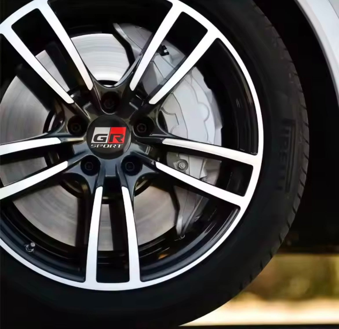 Toyota GR Sport 60mm Wheel Centre Caps 4pcs Hub Caps Black Red Silver