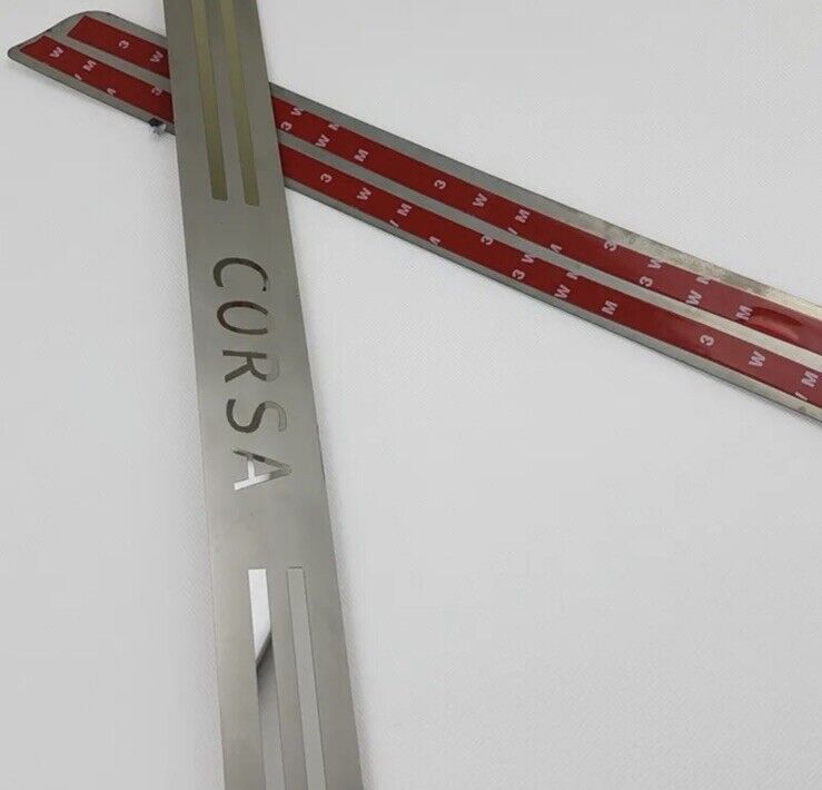 Vuaxhall Corsa Stainless Steel Door Sill Protector Strips Scuff Plates 2pcs