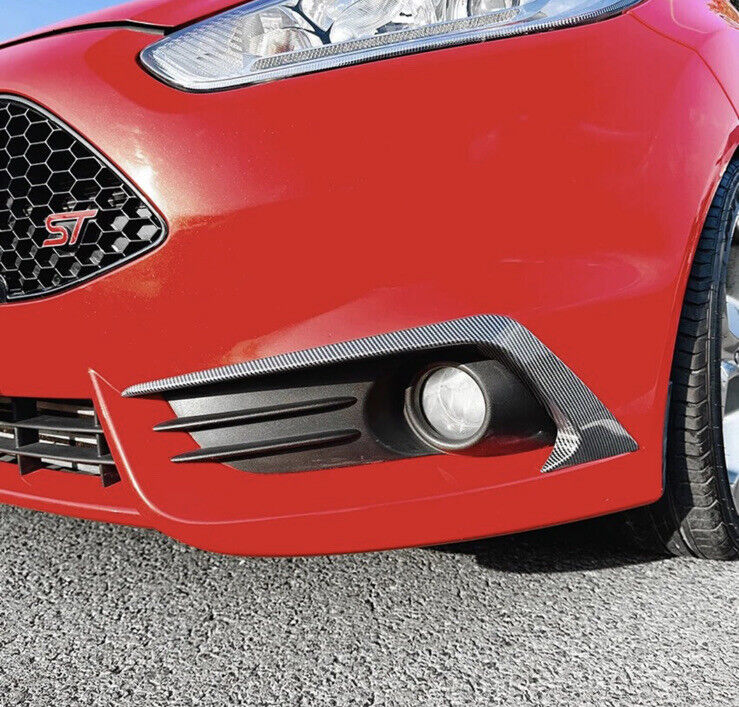 Ford Fiesta ST MK7.5 Carbon Fibre Effect Front Bumper Canards Aero Accents 2pcs