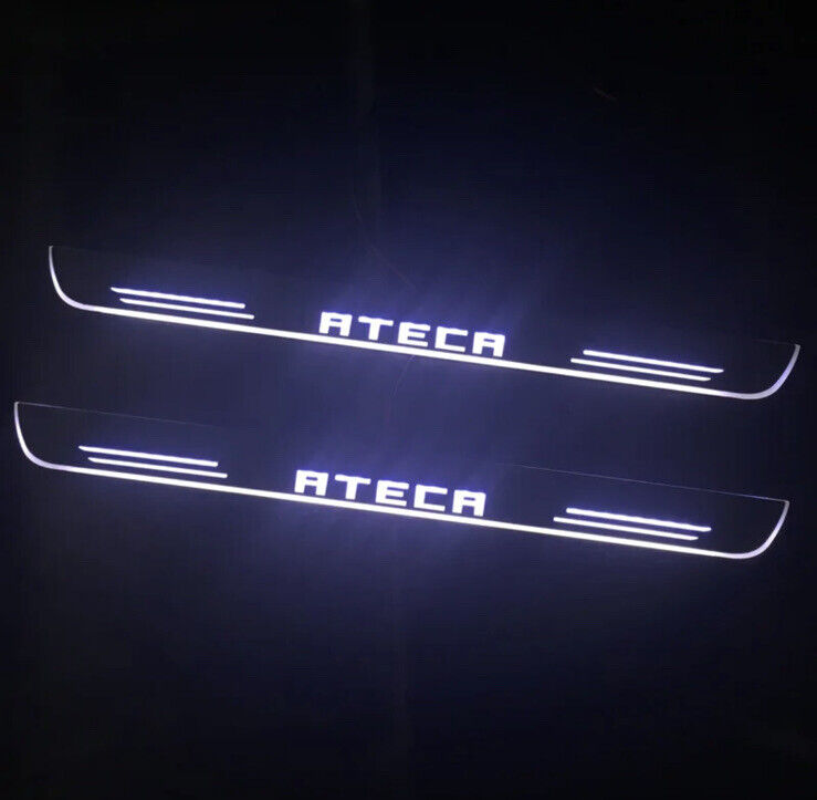 Seat Ateca Chrome LED Door Sill Protector Strips Scuff Plates Kick Plate Pedals