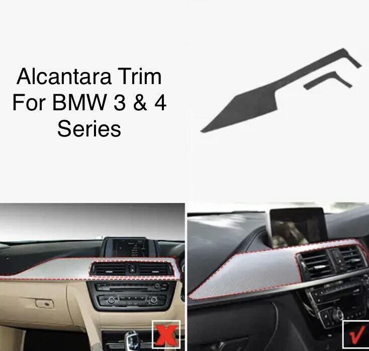BMW 3 4 Series Black Alcantara Centre Dashboard Trim Cover Overlay