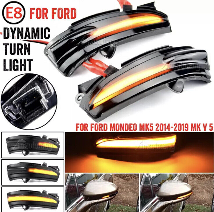 2x Ford Mondeo MK5 Dynamic LED Mirror Indicators 2014-20 Sequential Turn Signal