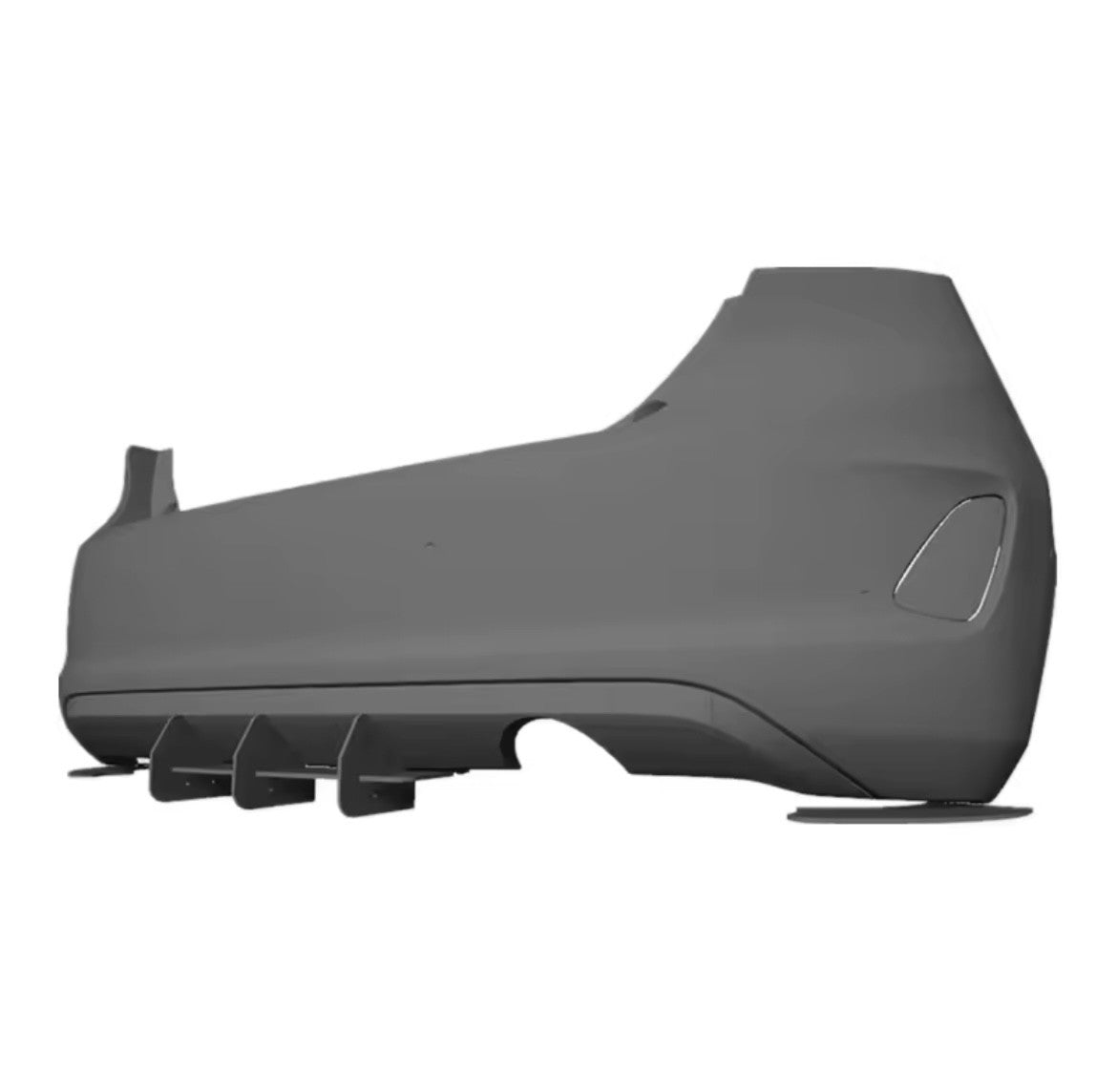 Ford Fiesta MK8 2017-2019 Rear Blade Style Diffuser Body Kit Black 3pcs Kit
