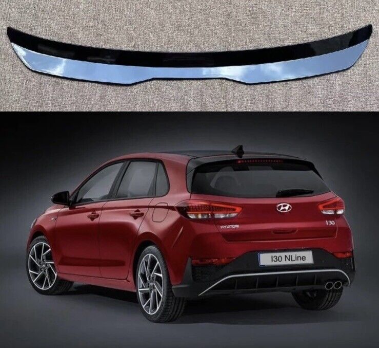 Hyundai I30 N Line Gloss Black Spoiler Extension Rear Wing Lip Roof Spoiler