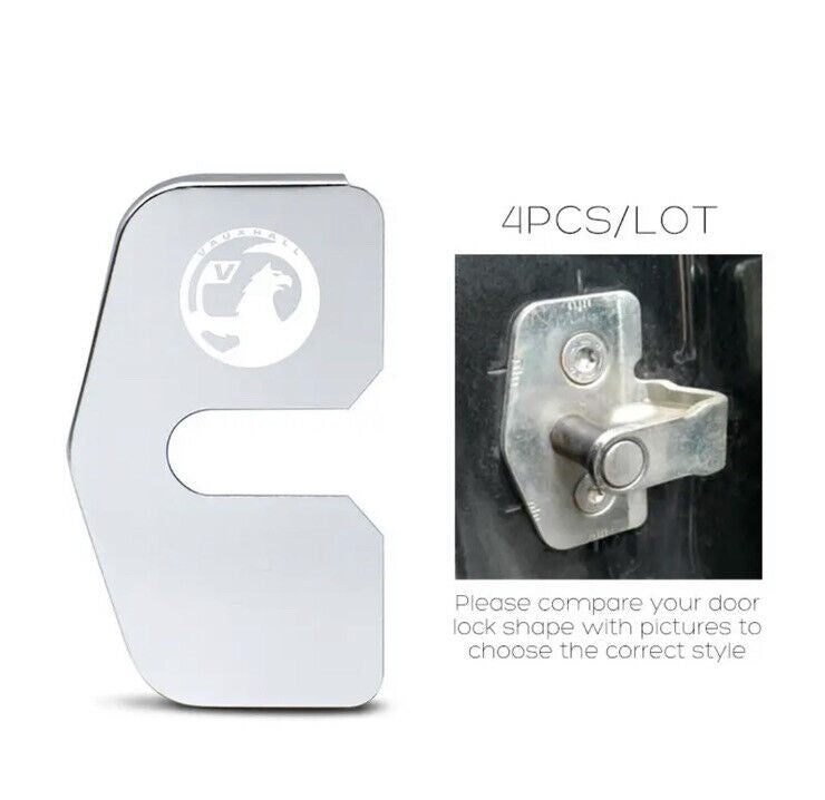 Vauxhall Astra Corsa Insignia Mokka Silver Door Lock Catch Protector Covers 4pcs