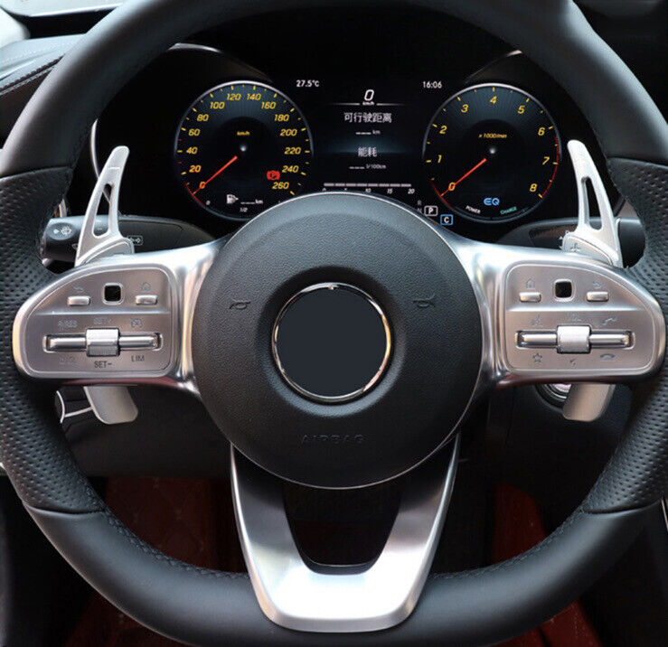 Mercedes Benz A B C CLA GLA Class Steering Wheel Paddle Shift Extensions Silver
